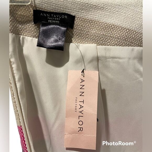 Ann Taylor Factory - Striped Pink Purple Colorblock Twill Mini Skirt-size 6P - Picture 6 of 8